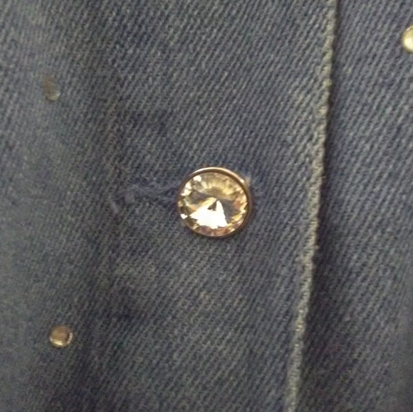 BNWT LADIES JEANS JACKET W/ DIAMOND RHINESTONES BY MILI DESIGNS SZ. SM NORDSTROM - Picture 7 of 7